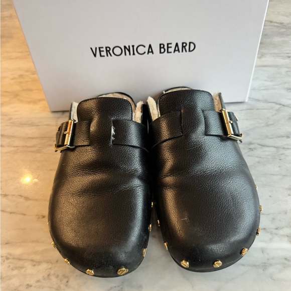 Veronica Beard Fern 2 Shearling Lined Clog. Black. 8 - Picture 5 of 11